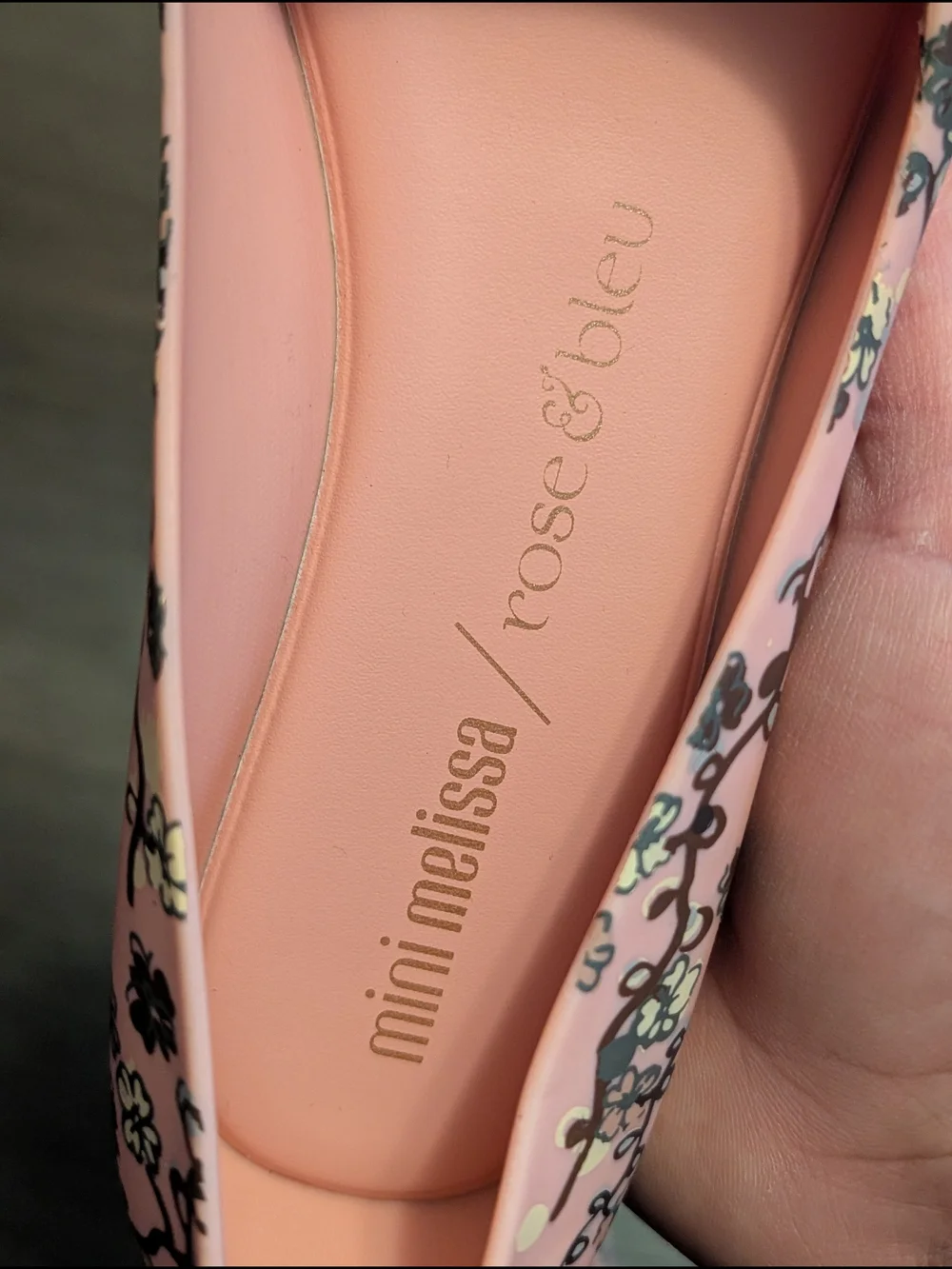 Melissa Pink Floral Peep-Toe Ballet Flats Size 2